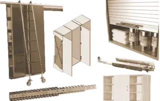 Ferramenta scorrevole ed estraibile per mobili